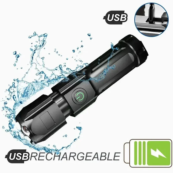 USB Rechargeable Tactical Flashlight – High Power LED Torch