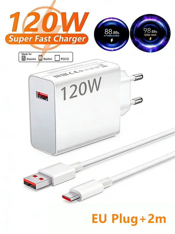 120W Super Fast USB-C Charger with Cable