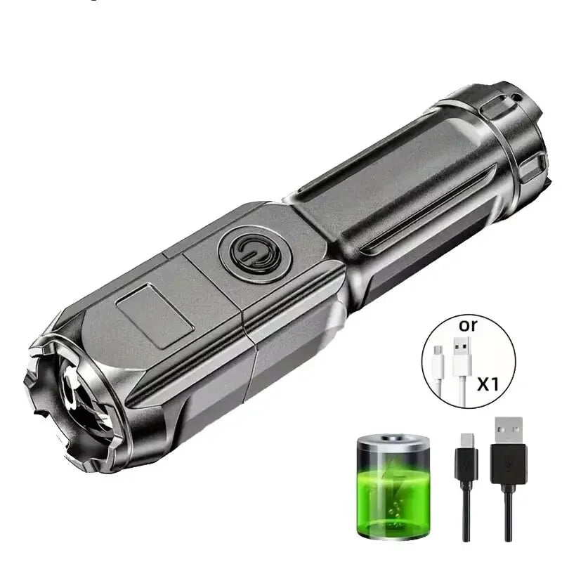 USB Rechargeable Tactical Flashlight – High Power LED Torch